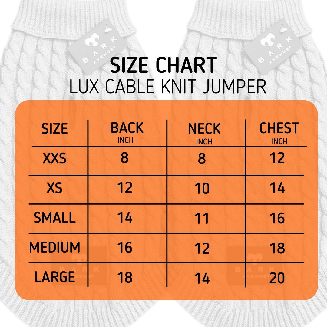 BARK AVENUE Orange Cable Knit Jumper