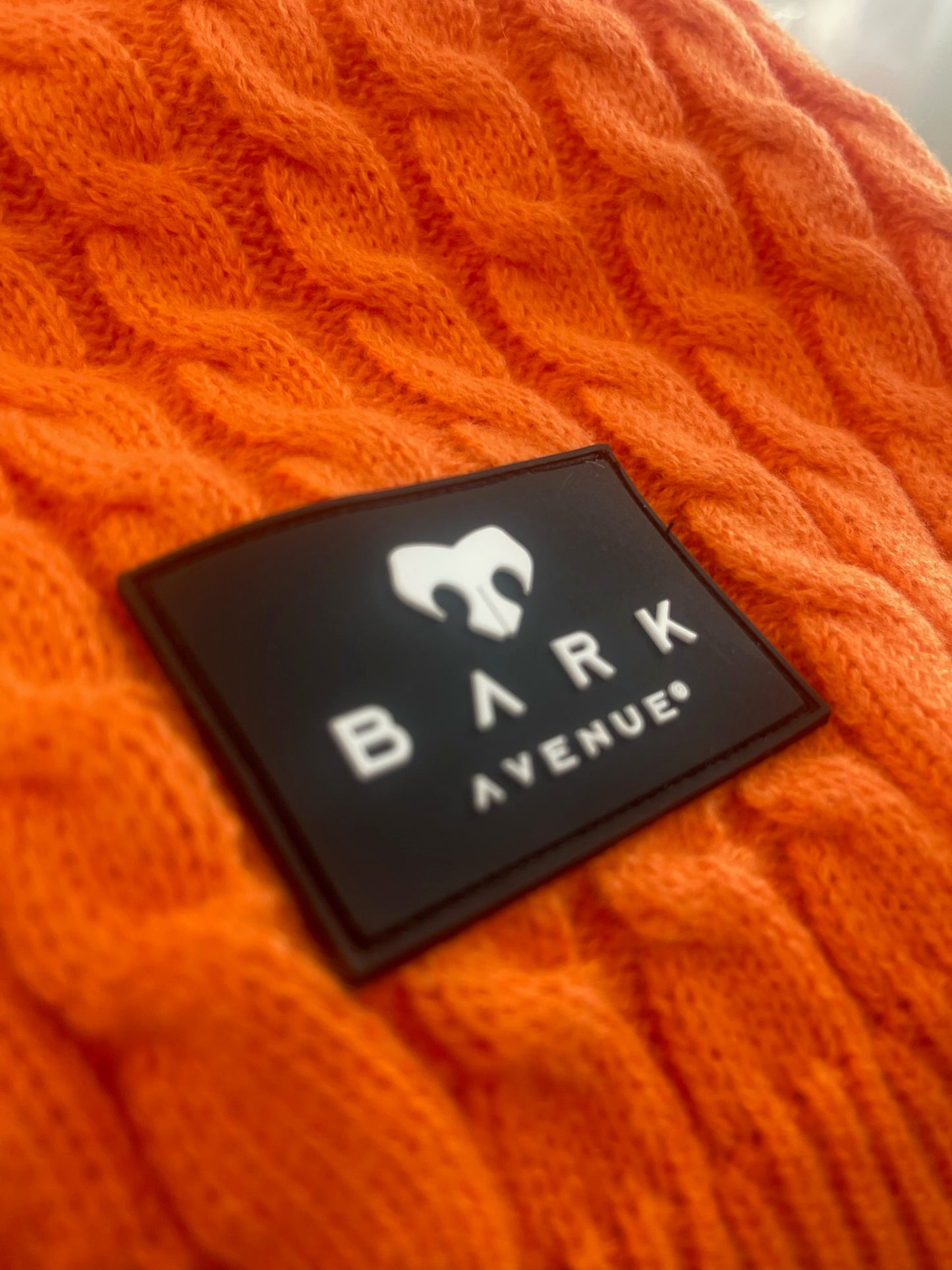 BARK AVENUE Orange Cable Knit Jumper