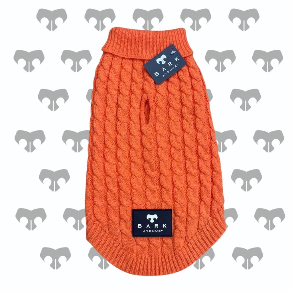 BARK AVENUE Orange Cable Knit Jumper