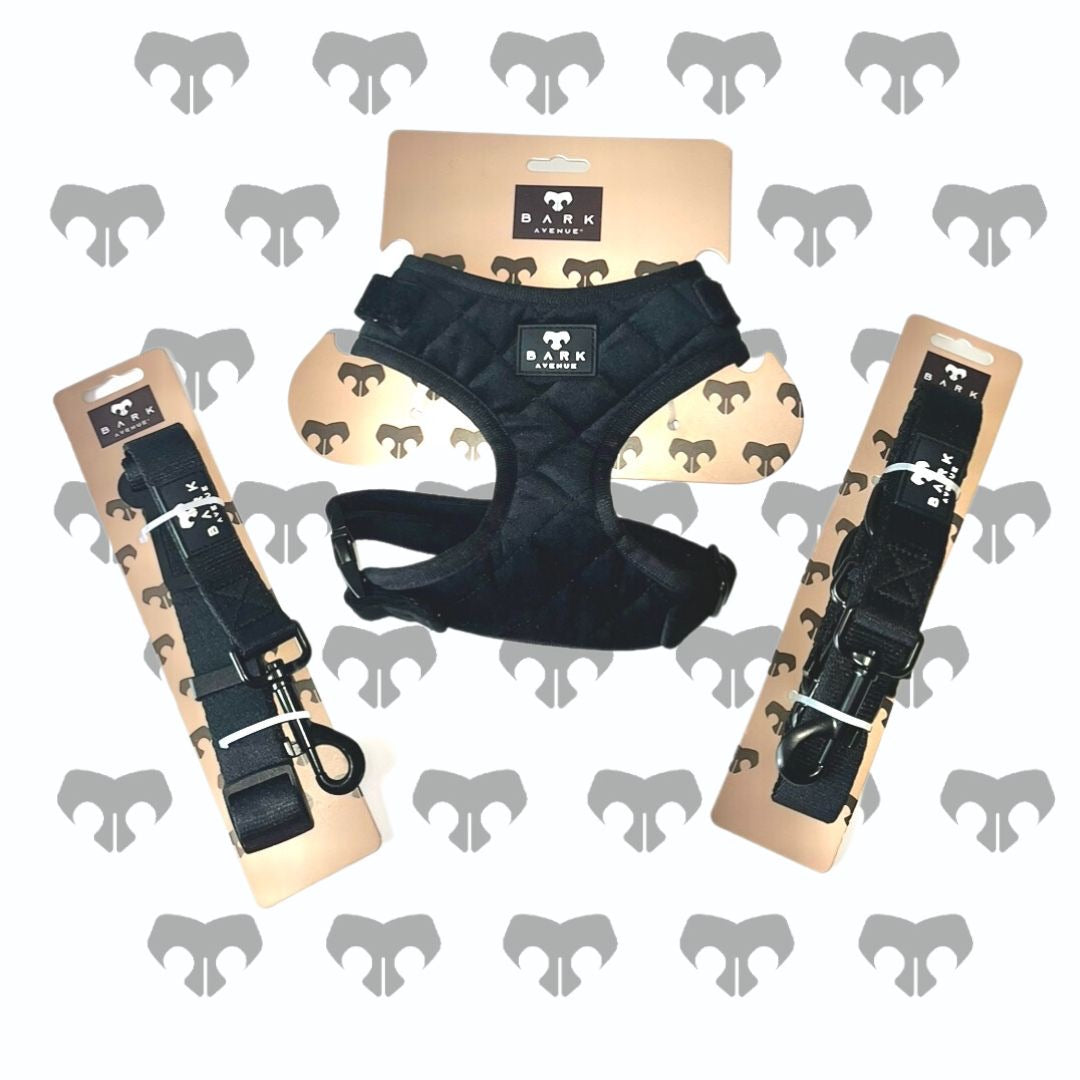 BARK AVENUE Luxury Black Velour Harness