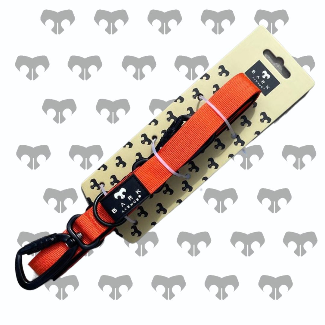 BARK AVENUE Heavy Duty Orange Anti-Tangle Double Clip Long Lead