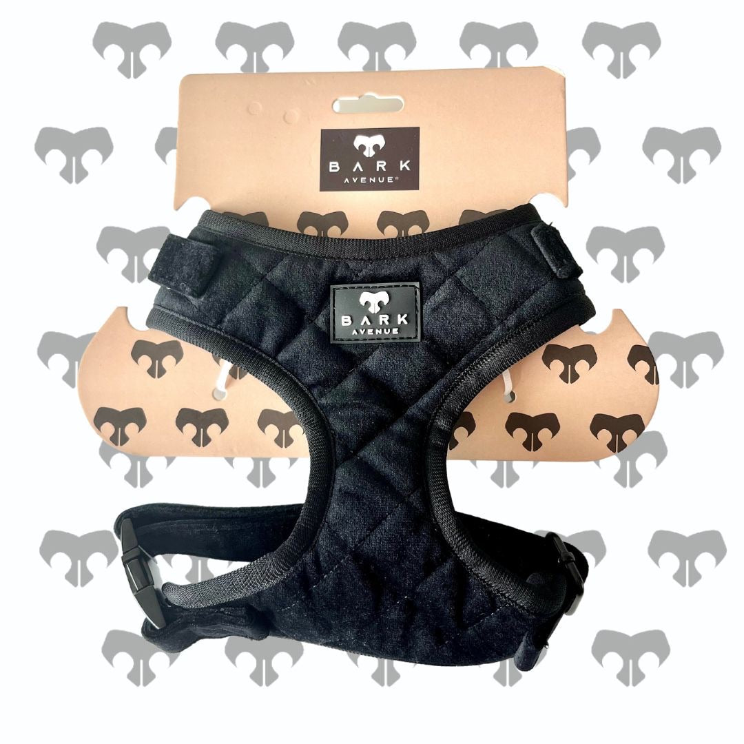 BARK AVENUE Luxury Black Velour Harness