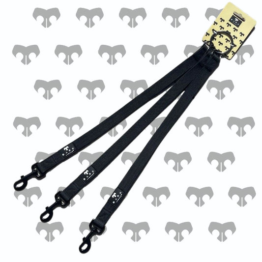 BARK AVENUE Heavy Duty Black Triple Splitter Extender For Walking Three Dogs