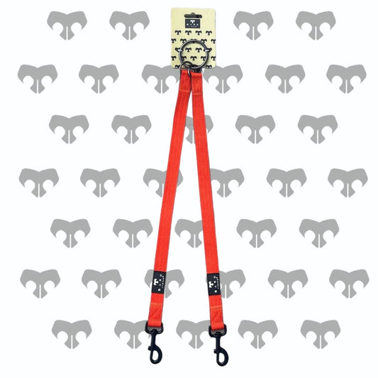 BARK AVENUE Heavy Duty Orange Double Splitter Extender For Walking Two Dogs