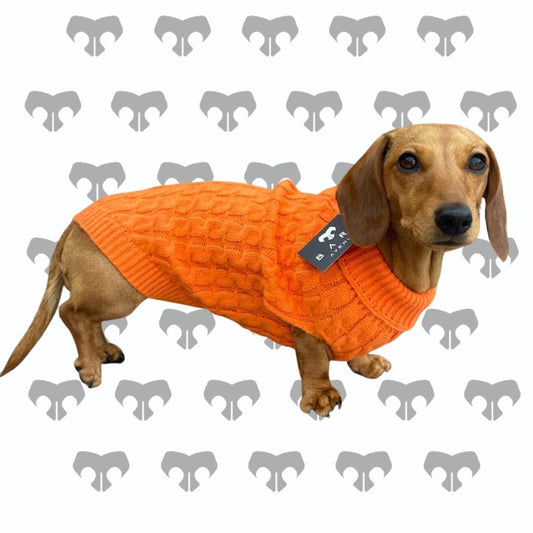 BARK AVENUE Orange Cable Knit Jumper