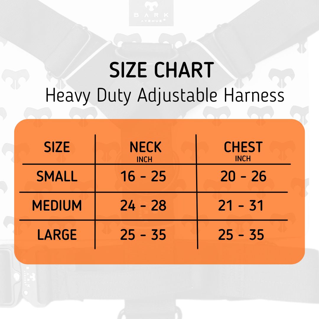 BARK AVENUE Heavy Duty Orange Tactical Harness
